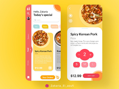 Food shop - Mobile App app design flat food graphics interface mobile mobile app mobile ui photoshop restaurant shop ui ui ux ui design uidesign uiux ux vector