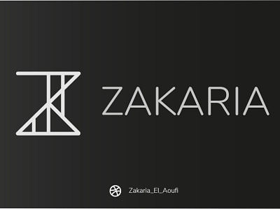 My Name "ZAKARIA" as a logo branding design illustration logo logo design