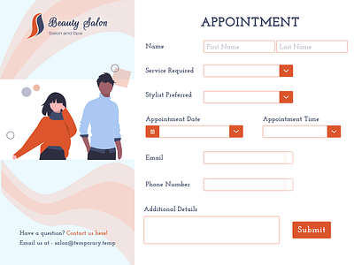 Contact Us (Daily UI #28) appointment booking daily 100 challenge dailyui dailyuichallenge figma salon undraw