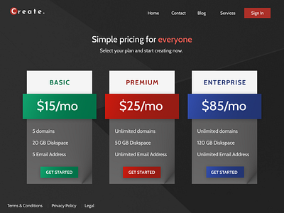 Pricing (Daily UI #030) create daily 100 challenge dailyui dailyuichallenge design hosting pricing