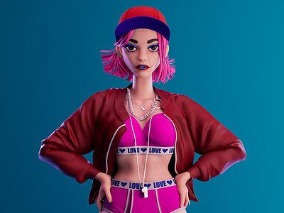Stylized Girl 3d 3d art 3d character 3d stylized 3d visual arnold blender character model character modeling design graphic design maya stylized 3d stylized character zbrush