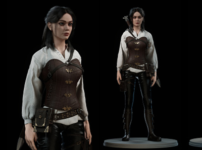 Medieval Girl: Real-time 3d art 3d character 3d visual blender character modeling zbrush