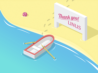 Thank You Linus boat flat isometric