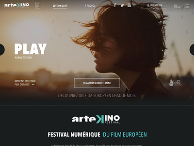 Arte Kino brand design mobile design ui ux