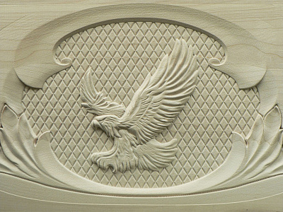 An Eagle 3 axis 3d 3d printing carving cnc eagle engraving ornament wood