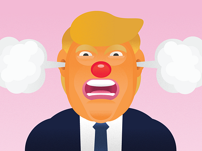 Fuckface Von Clownstick clown election grain humor illustration politics president republican shapes texture trump vector
