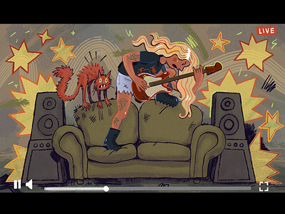 Couch Concert art cartoon design digital illustration poster procreate rock