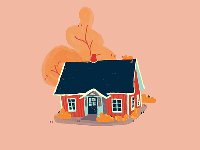 Quick Little House autumn cute design flat illustration small