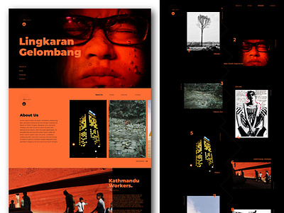 Lingkaran Gelombang Concept black and orange design ui ux website