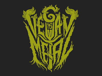 Vegan Is Metal digital ink heavy metal heavy metal art illustration illustration digital ipad art lettering metal logo metal music procreate vegan vegan art