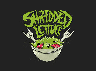 Shredded Lettuce digital ink heavy metal heavy metal art illustration design illustration digital ipad art lettering metal logo metal music procreate vegan vegan art