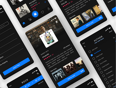 Vinyl App Store app app design dark mode design mobile music ui ux design uxui