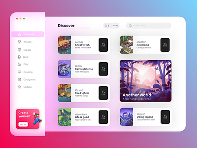 App Store - Discover new game app app design apple application dashboad design gamification illustration interface ui uiux ux