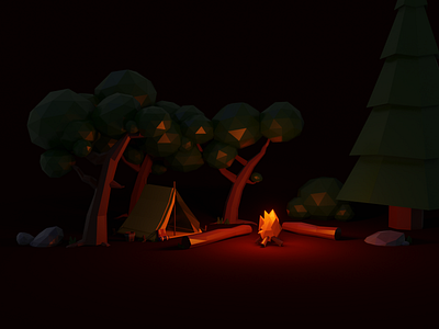 Low poly campfire by Ezequiel Abasto on Dribbble