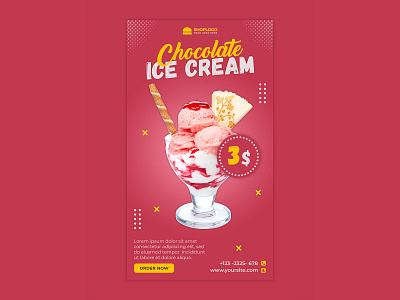 Summer ice cream banner design by Imam Hossain on Dribbble