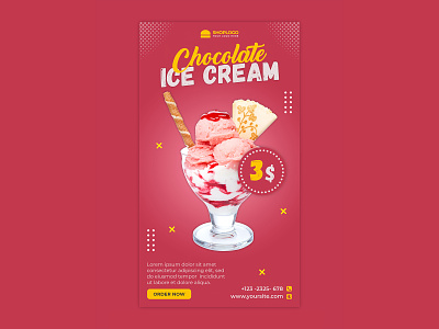 Summer ice cream banner design