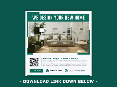 Interior design social media banner interior furniture