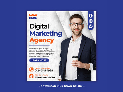 Digital marketing social media banner design web