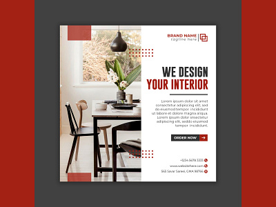 Interior design furniture instagram post template