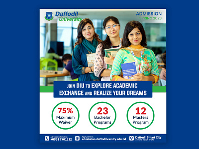 Daffodil International University bangladesh banner branding design diu illustration instagram logo social media social media banner super sale university