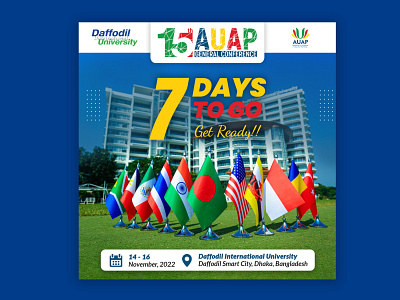 The 15th AUAP General Conference 2022 auap bangladesh banner branding design diu graphic design illustration instagram mega sale social media banner super sale ui
