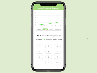 Money Investment Calculator - Daily UI #03 calculator dailyui data visualization finance app investment app ux