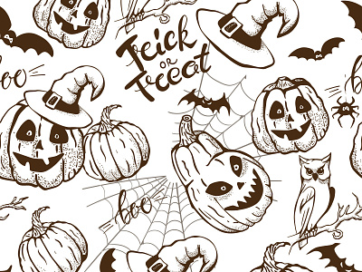 halloween seamless pattern animation branding design icon illustration illustrator lettering pattern seamless
