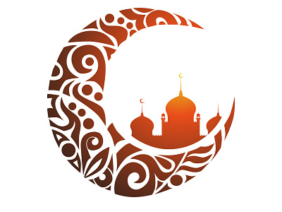 Crescent Moon and Mosque silhouette branding design illustration illustrator logo pattern seamless