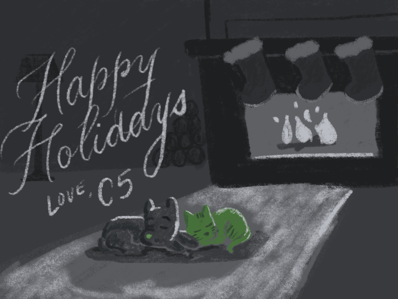 Cozy wishes animated fireplace
