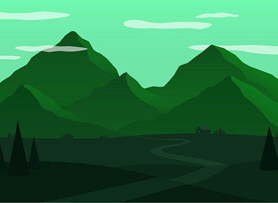 landscape-green illustration vector