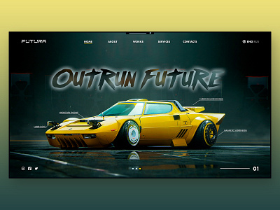 Outrun Future car figma future ui ux webdesign