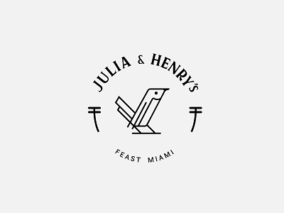 Julia & Henry's Logo art deco brand design emblem logo logotype miami minimal retro symbol