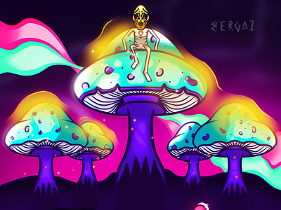 “Coguland #1” Illustration alien design illustration mushroom procreate