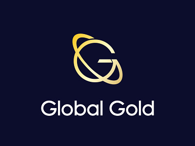 global gold flat icon logo minimal vector
