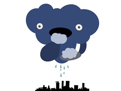 Cloud service character design dribbble fantasy monster pop rain
