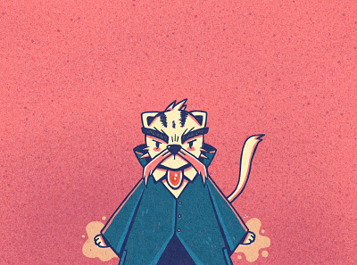 Cat Master cat character design illustration