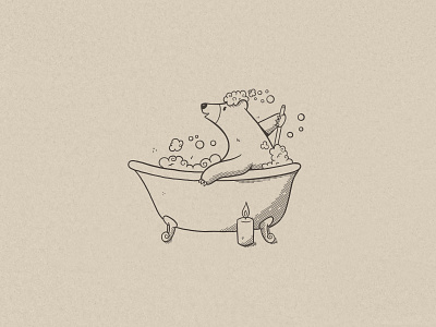 Chill Time bath bear bears character design illustration oso water