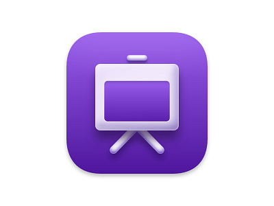 Presentify — appIcon affinitydesigner apple big sur bright design logo macos neumorphic purple simple squircle