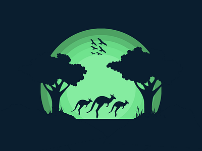 Kangaroo vector artwork illustration