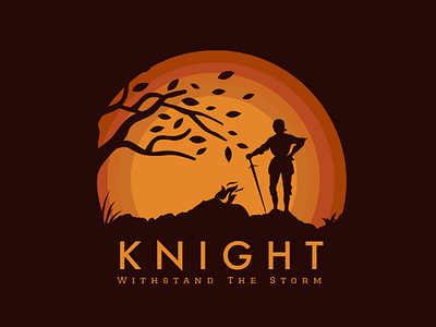 Knight " Withstand The Storm " vector illustration logo