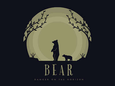 Bear " Danger In The Horizon " vector illustration logo