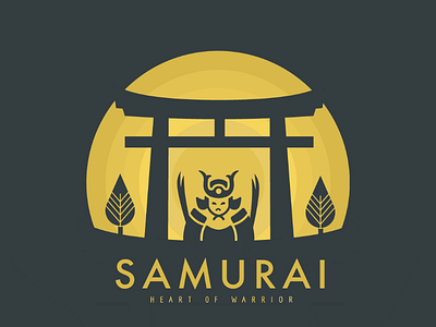 SAMURAI " Heart of Warrior " vector illustration logo