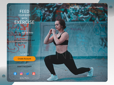 Landing page for a fitness web app