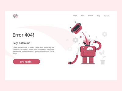 A landing page for error message