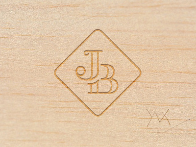 JBWood Studio - "The Gentleman" b custom diamond j lettering monogram round texture type wood