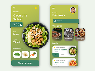 Food delivery - Mobile App mobile app mobile food delivery app ui ux