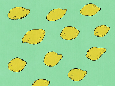 lemons on a green background art citrus design digital digital art fruit graphic design green illustration lemon pattern teal yellow