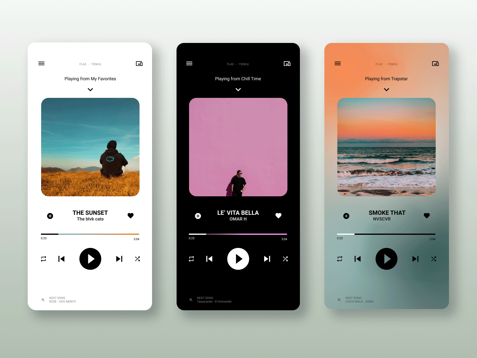 Gradient Music Player App