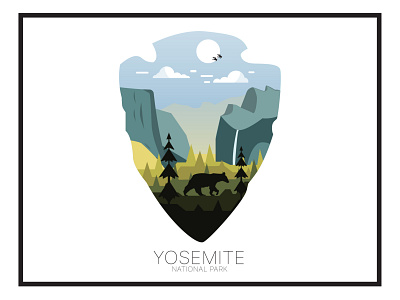 Yosemite National Park Illustration colors design flat flatdesign illustration minimal national park nature art poster vector