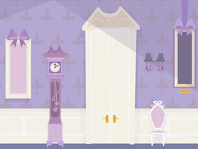 Pru in Blue II: The Lavender Room animation background environment illustration purple victorian